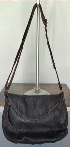 The Sak Deena Flap Crossbody Hobo Bag Brown Pebbled Leather Purse Handbag - Picture 1 of 18