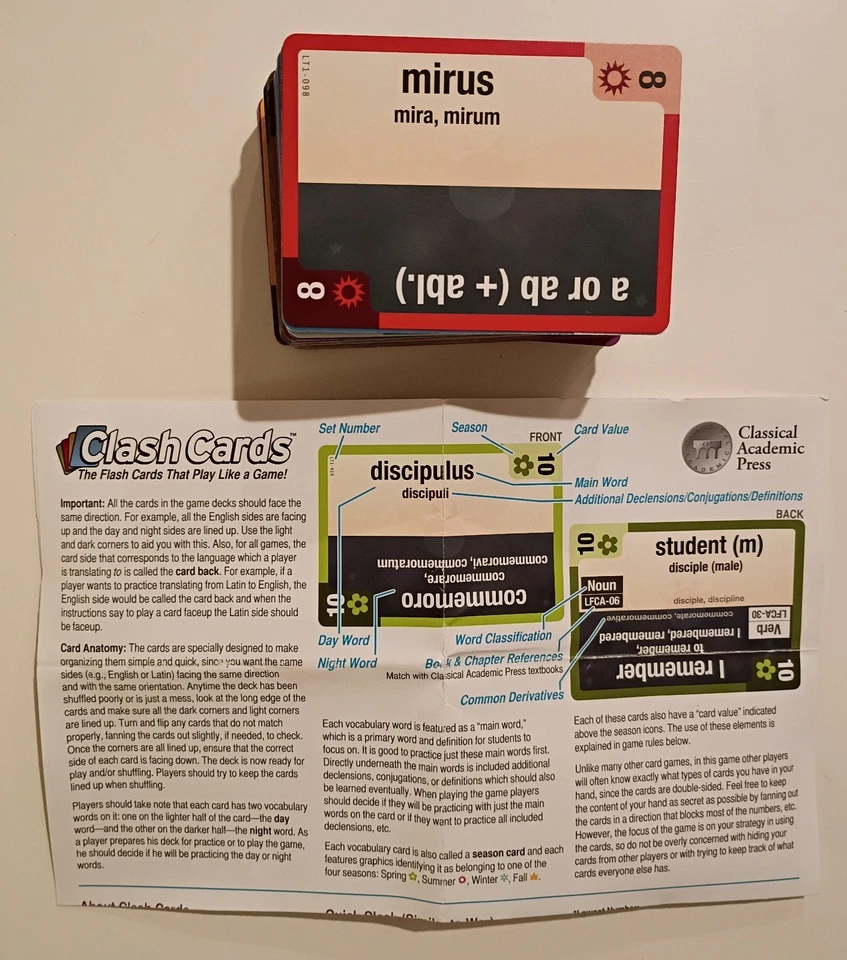 Clash Cards Latin Flashcard Game Classical Academic Press  Homeschool Curriculum - Image 1 of 1