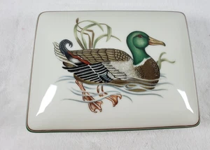 Vintage Fitz and Floyd Canard Sauvage Duck Playing Card Storage Box Porcelain - Picture 1 of 15