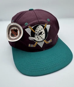 Vintage AJD  Anaheim Mighty Ducks Hat snapback Two Tone  Cap NHL Hockey 90s - Picture 1 of 15