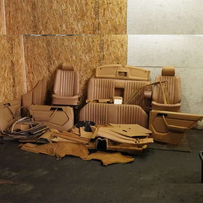 87-89 Mercedes 260E W124 Seat Bucket Door Panel Interior Cover Set Palomino Foto 1 de 4