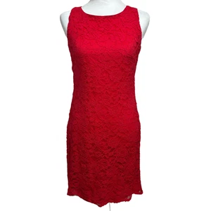 Chaps Etuikleid Damen 2 Allover Spitze rot romantisch elegant klassisch Urlaub - Bild 1 von 8