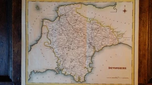 1831 ANTIKE KARTE VON DEVONSHIRE - CREIGHTON WALKER - DEVON - Bild 1 von 15