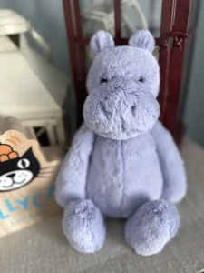 Authentic ❤️Jellycat Bashful Hippo - NWT New With Tags - Purple Animal Cute Soft - Picture 1 of 5