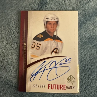Andrew Bondarchuk  10/11 U.D. SP Auth. 229/999 "Future Watch" RC/AUTO....Bruins - Image 1 of 2