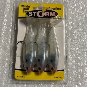 Storm WildEye 4" Swim Shad Fishing Lure 3-Pack 7/16oz  25g  04 Pearl WSS04PRL - Picture 1 of 6