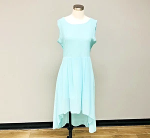 VESTIDO de Fiesta Corto Aqua Talla XL Alto Bajo Gasa Primavera MengQi Nuevo con Etiquetas - Imagen 1 de 6