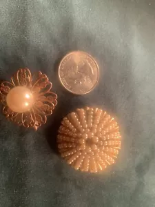 Vintage GLAM !Pair of faux pearl Brooches Set Of 2! - Picture 1 of 1