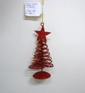 6 Nuevo Árbol Rojo Brillo 4" Decoraciones de Navidad Árbol de Navidad Adornos OFERTA - Imagen 1 de 1