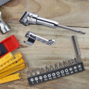105 Degree Right Angle Drill Adapter 1/4in Hex Shank Screwdriver Socket Adapter - Bild 1 von 15