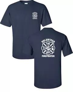 T-Shirt Volunteer Fire Fighter Malteser Abzeichen VORNE/RÜCKSEITE Unisex 298 - Bild 1 von 3