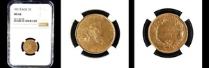 1857 1C NGC MS64- PQ FLYING EGLE SMALL CENT--- - Picture 1 of 1