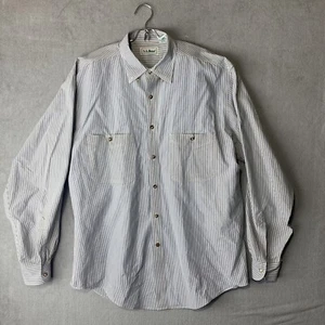 L.L. Bean Herren gestreiftes geknöpftes Shirt blau gestreift Größe Medium - Bild 1 von 20