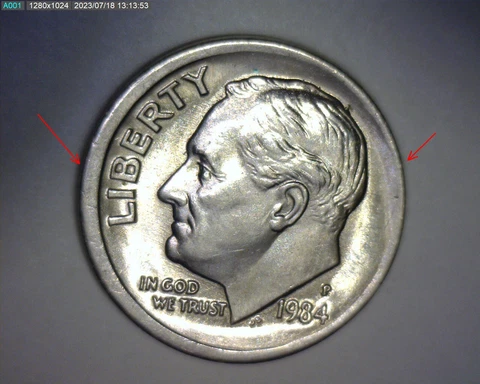 1984 P ROOSEVELT DIME  MISALIGNED DIE*🌟*PARTIAL COLLAR*🌟*NICE US ERROR COIN Cover
