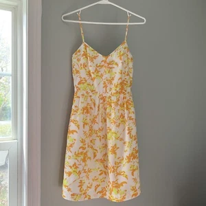 J. Crew Factory Women's Dress Floral Summer Cami White Orange Yellow Size 0 - Picture 1 of 10