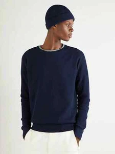 Neu mit Etikett Onia Waffelmuster marineblau Kaschmir Boxset Langarm Pullover & Beanie M $ 260 unverbindliche Preisempfehlung des Herstellers - Bild 1 von 10