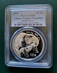 2004 China Coin Panda 1 oz 999 Silver PCGS MS 69 - Picture 1 of 4