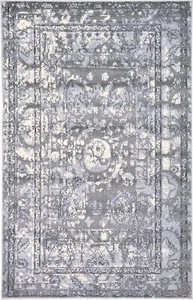 La Jolla Collection Contemporary Abstract Vintage Border Area Rug 5 Ft X 8 Ft Gr - Picture 1 of 9