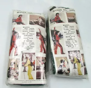 Handi Ski Tote Backpack Style Ski Carrier, Set of 2, Nylon, Vintage - Picture 1 of 7