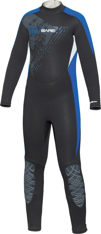 Bare Youth Kids Manta 7/6mm WetSuit Full Sun Guard Swim All Size 6-16 Blue