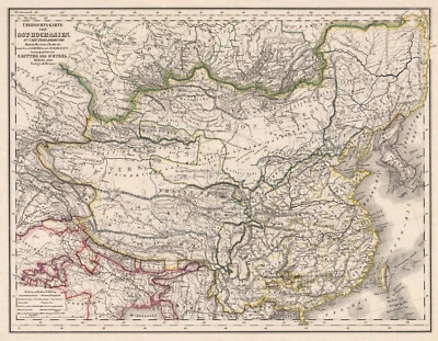Карта "Ubersichts-Karte von Ost-Hoch-Asien" (Китай-Монголия) Малман, 1839 - Изображение 1 из 4