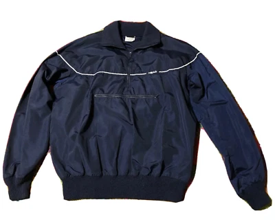 Винтажный голова США лыж ветровка 1/4 молнии пуловер темно-синий унисекс S/M сладкий - Изображение 1 из 4