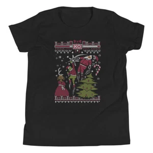 Grinch vs Santa - Funny Holiday - Youth Short Sleeve T-Shirt - Picture 1 of 5