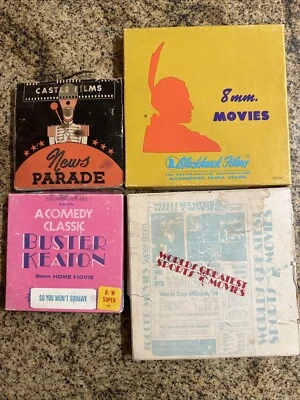 Vtg 8mm Movie Film Lot 4 Cops Buster Keaton News Parade Worlds Greatest Sports - Image 1 of 4