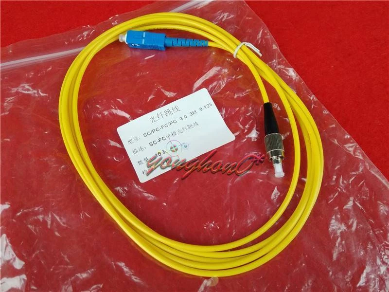 1PC 3M Fiber Optic Single-Mode Simplex Patch Cable Cord SC-FC SC To FC NEW - Image 1 of 4
