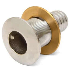 Crownline Boat Thru Hull Fitting | 1 1/2 Inch Stainless Steel - Foto 1 di 4