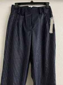 Aqua Women's Tie Waist Pants Navy S B4HP $78 MISSING BELT - Picture 1 of 7