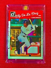 ELLY DE LA CRUZ PLAYER WORN PATCH JERSEY CARD 2023 DONRUSS MEMORABILIA - W/ CASE