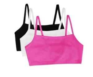 Nuovo Reggiseno Fruit of the Loom Bambina Taglia 30 Spaghetti Strap Confezione da 3 Multicolore - Foto 1 di 1