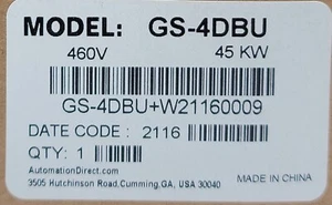 AUTOMATION DIRECT GS-4DBU DURAPULSE DYNAMIC BRAKING UNIT IMPULSE 460vac 5D7 - Picture 1 of 3