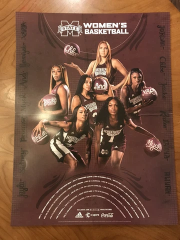 MISSISSIPPI STATE 2019 - 2020 Women’s Basketball Schedule Poster 18 x 24 Cover