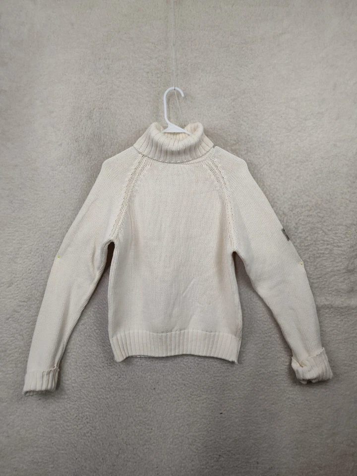 Calvin Klein Women Sweater Medium Cream 100% Cotton Long Sleeve Knit Pullover - Image 1 of 4