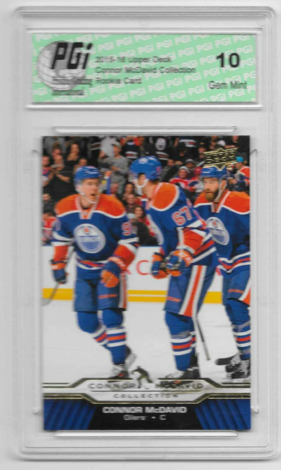 Connor McDavid 2015-16 Upper Deck Collection #CM-15 Rookie Card PGI 10 Oilers - Image 1 of 1