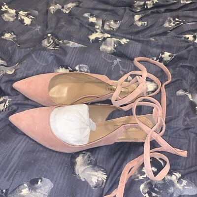Nuevos zapatos de salón AQUAZZURA Milano 45 rosa pastel de gamuza talla 36,5 precio de venta sugerido por el fabricante 750 USD Foto 1 de 4