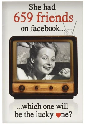 2551 'Facebook Friends' Funny Valentine's Day - NobleWorks Funny Greeting Cards - Image 1 of 2