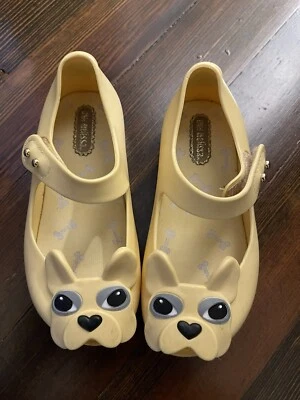 Mini Melissa Peekaboo Amarillo Cachorro Perro Zapatos - Talla 8 Foto 1 de 4