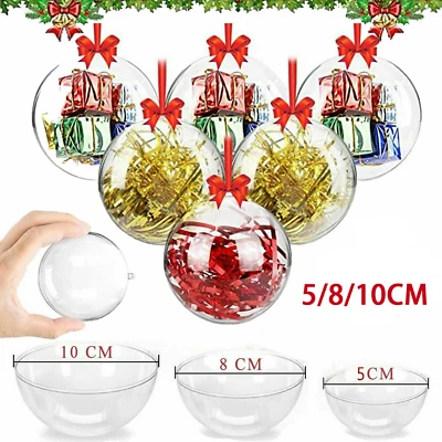 20er Weihnachtskugeln Kunststoffkugel Christbaumkugeln durchsichtig Acrylkugeln - Bild 1 von 4