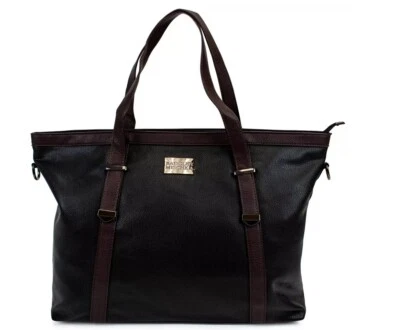 Bolso de Viaje Badgley Mischka Anna XL Cuero Vegano Fin de Semana Negro/Marrón Foto 1 de 4