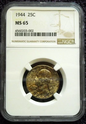 1944 P QUARTER NGC MS65 *NICE TIGER STRIPE* - Image 1 of 2
