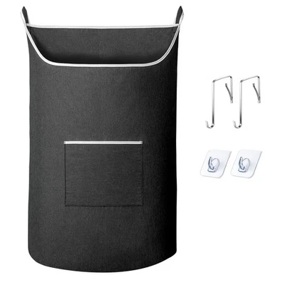 XL Hanging Laundry Hamper Bag, Black Door Hanging Hamper with Large Openging ... - Image 1 of 4