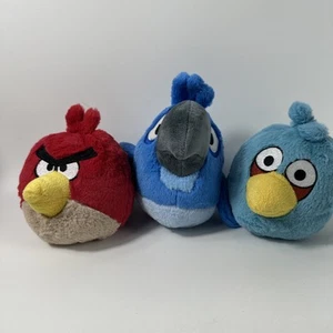 Lot of 3 Angry Bird Plush Rio Red Blue 5-6” Commonwealth 2011 - Picture 1 of 8