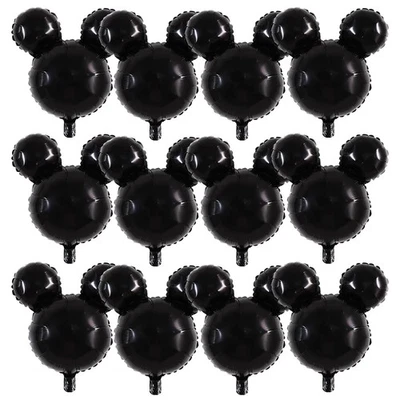 12pcs 24" Black Mouse Foil Balloons for Birthday, Baby Shower, Graduation Decor - Image 1 of 4