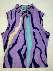 Jamie Sadock L Polyester Zipper Athletic Shirt Purple Sleeveless Wom-en’s - Picture 1 of 9