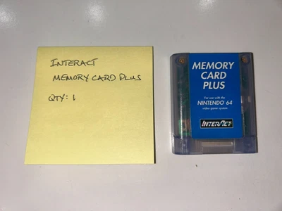 Memory Card Plus Nintendo 64 N64 by Interact (Blue Label) Cleaned & Tested Rare! - Image 1 of 4