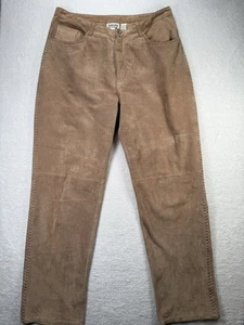 Pantalone pelle scamosciata vintage Chico’s punto frusta stringato lato donna 2,5 (35) anni 90 - Foto 1 di 16