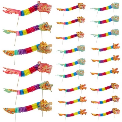 24 Pcs Chinese New Year Paper Dragon Decorations 3D DIY Chinese Paper Dragon ... - Image 1 of 4